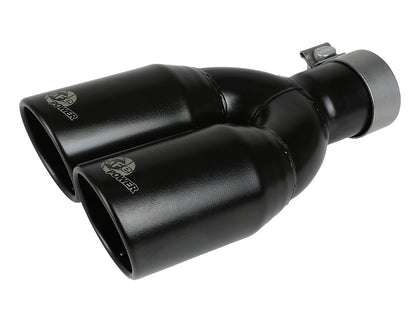 Mach Force-Xp 409 Stainless Steel Clamp-on Exhaust Tip Black 2-1/2 Inch Inlet x 3-1/2 Inch Outlet X 12 Inch L aFe Power