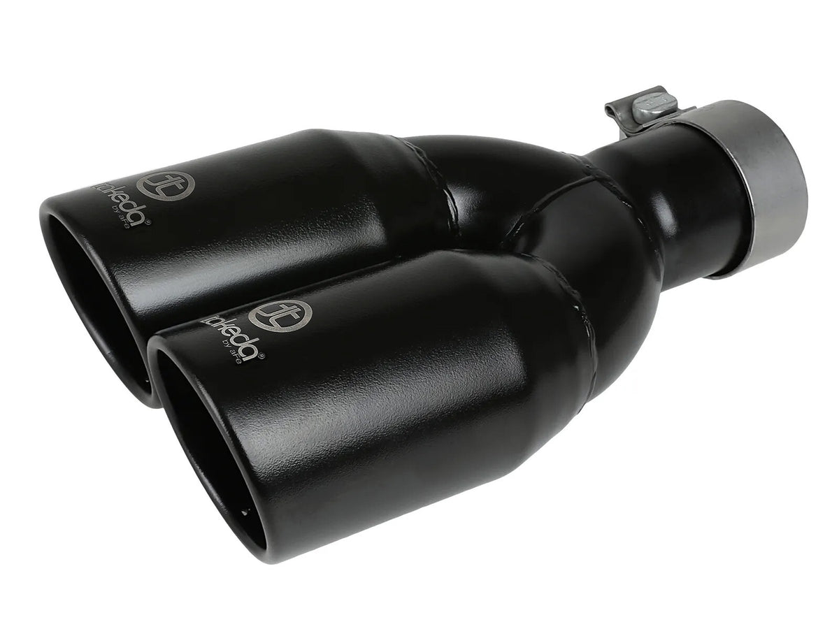 Takeda 304 Stainless Steel Clamp-on Exhaust Tip 2-1/2 Inch Inlet x 3-1/2 Inch Outlet X 12 Inch L aFe Power-4