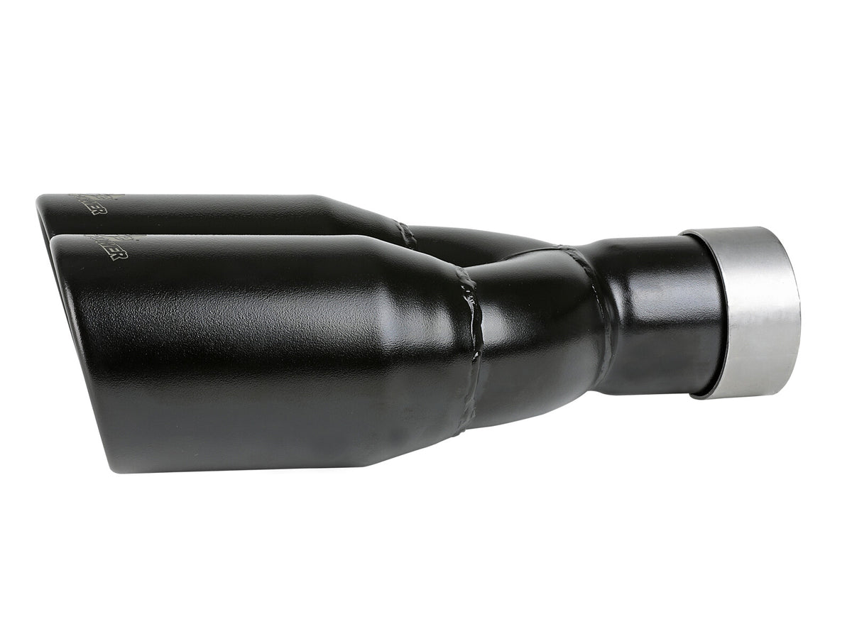 Mach Force-Xp 409 Stainless Steel Clamp-on Exhaust Tip Black 2-1/2 Inch Inlet x 3-1/2 Inch Outlet X 12 Inch L aFe Power-1