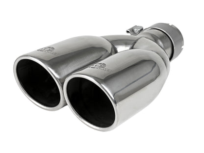 Mach Force-Xp 304 Stainless Steel Clamp-on Exhaust Tip Polished 2-1/2 Inch Inlet x 3-1/2 Inch Outlet X 12 Inch L aFe Power
