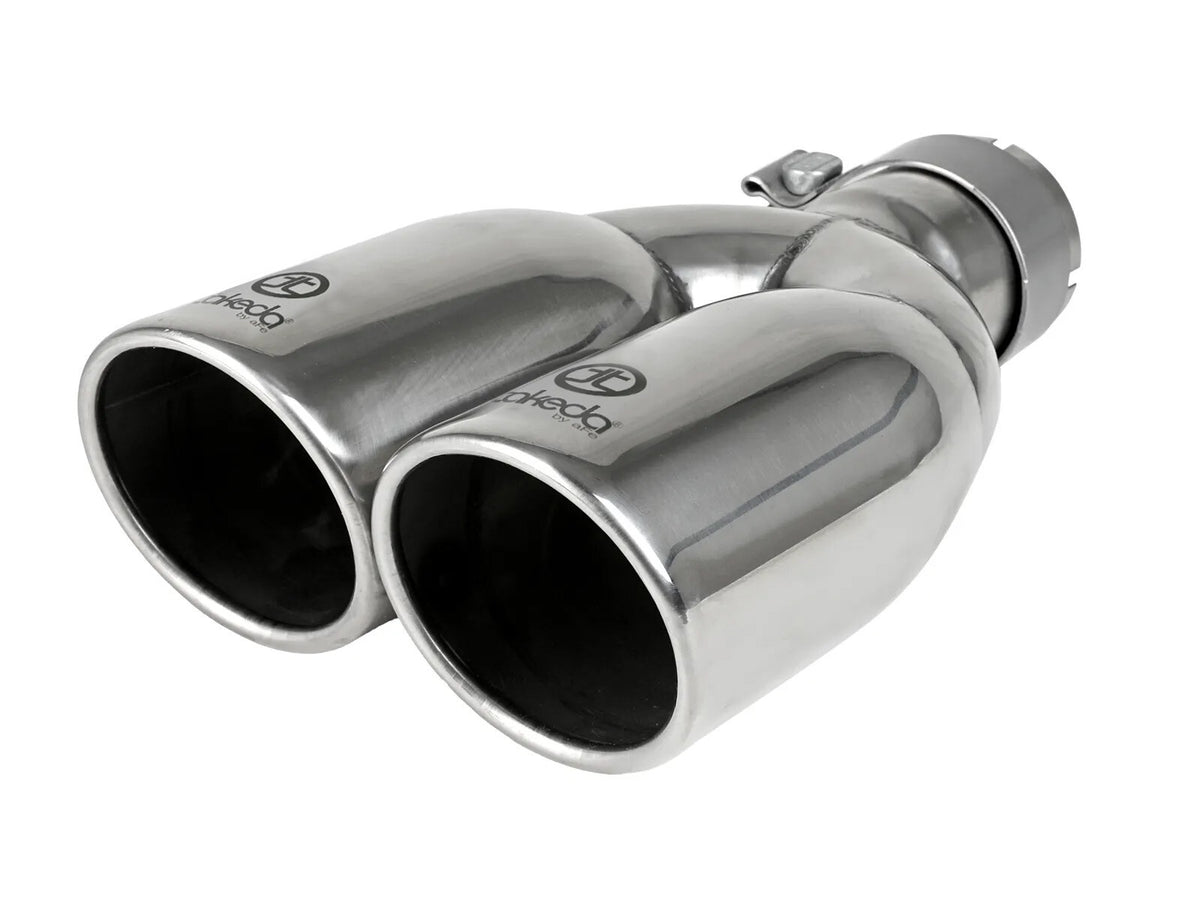 Takeda 304 Stainless Steel Clamp-on Exhaust Tip 2-1/2 Inch Inlet x 3-1/2 Inch Outlet X 12 Inch L aFe Power