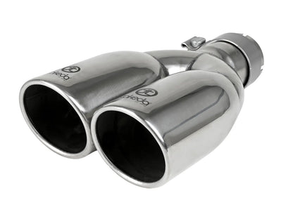 Takeda 304 Stainless Steel Clamp-on Exhaust Tip 2-1/2 Inch Inlet x 3-1/2 Inch Outlet X 12 Inch L aFe Power