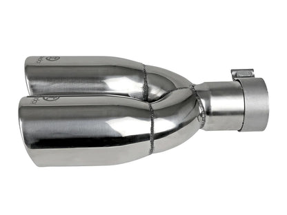 Takeda 304 Stainless Steel Clamp-on Exhaust Tip 2-1/2 Inch Inlet x 3-1/2 Inch Outlet X 12 Inch L aFe Power-1