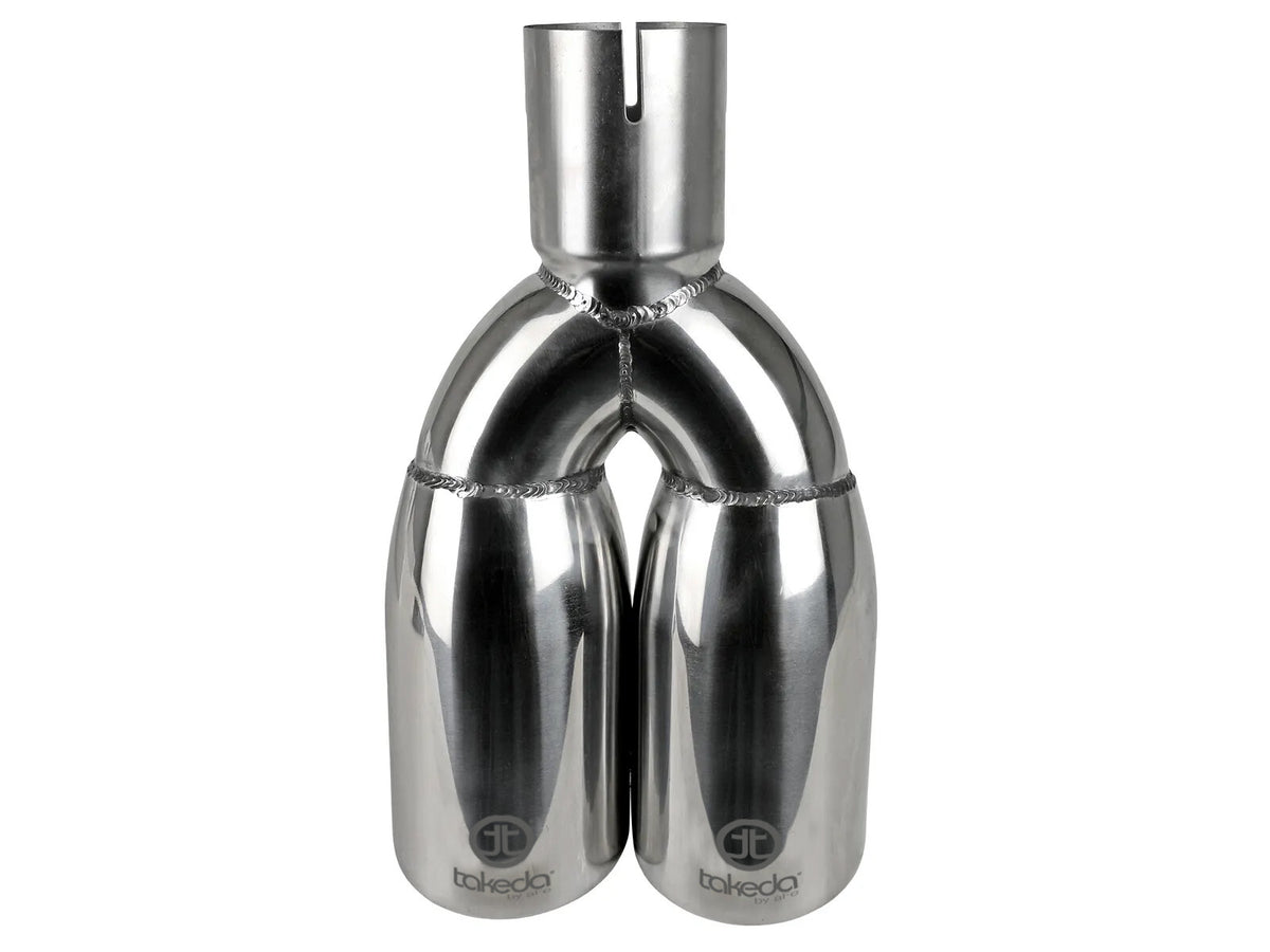 Takeda 304 Stainless Steel Clamp-on Exhaust Tip 2-1/2 Inch Inlet x 3-1/2 Inch Outlet X 12 Inch L aFe Power-2