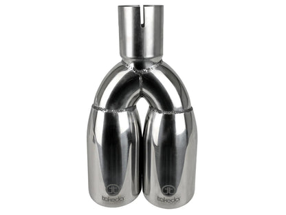 Takeda 304 Stainless Steel Clamp-on Exhaust Tip 2-1/2 Inch Inlet x 3-1/2 Inch Outlet X 12 Inch L aFe Power-2