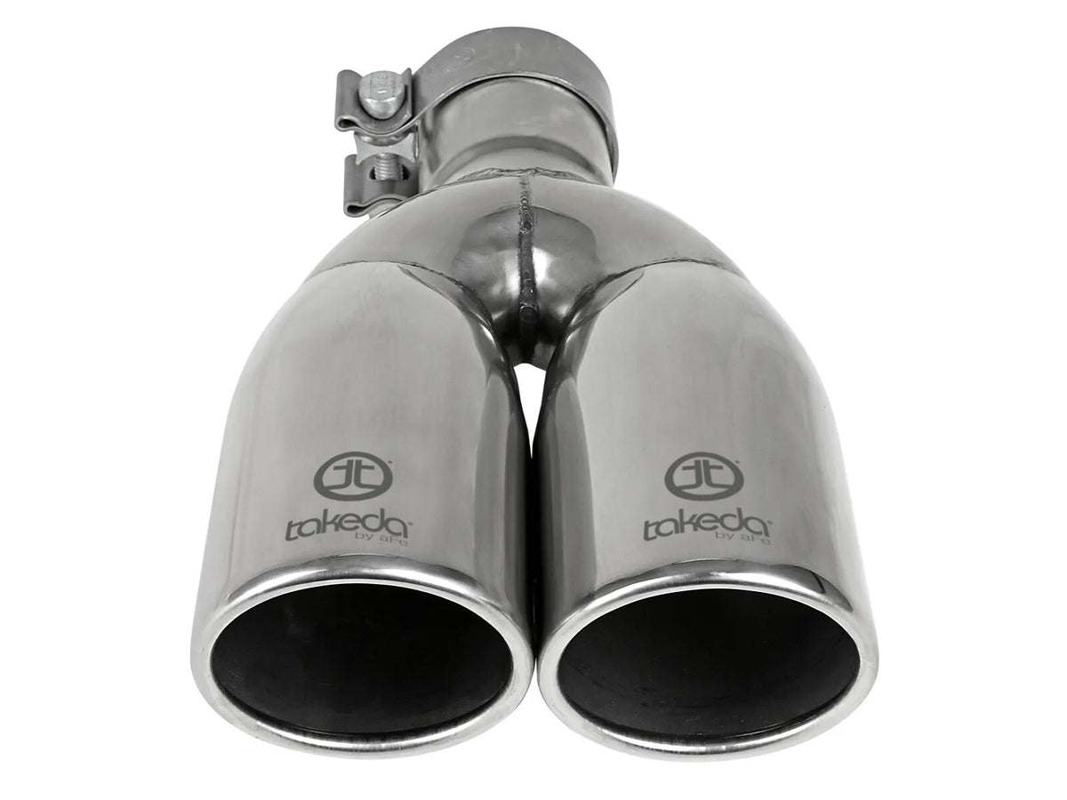 Takeda 304 Stainless Steel Clamp-on Exhaust Tip 2-1/2 Inch Inlet x 3-1/2 Inch Outlet X 12 Inch L aFe Power-3