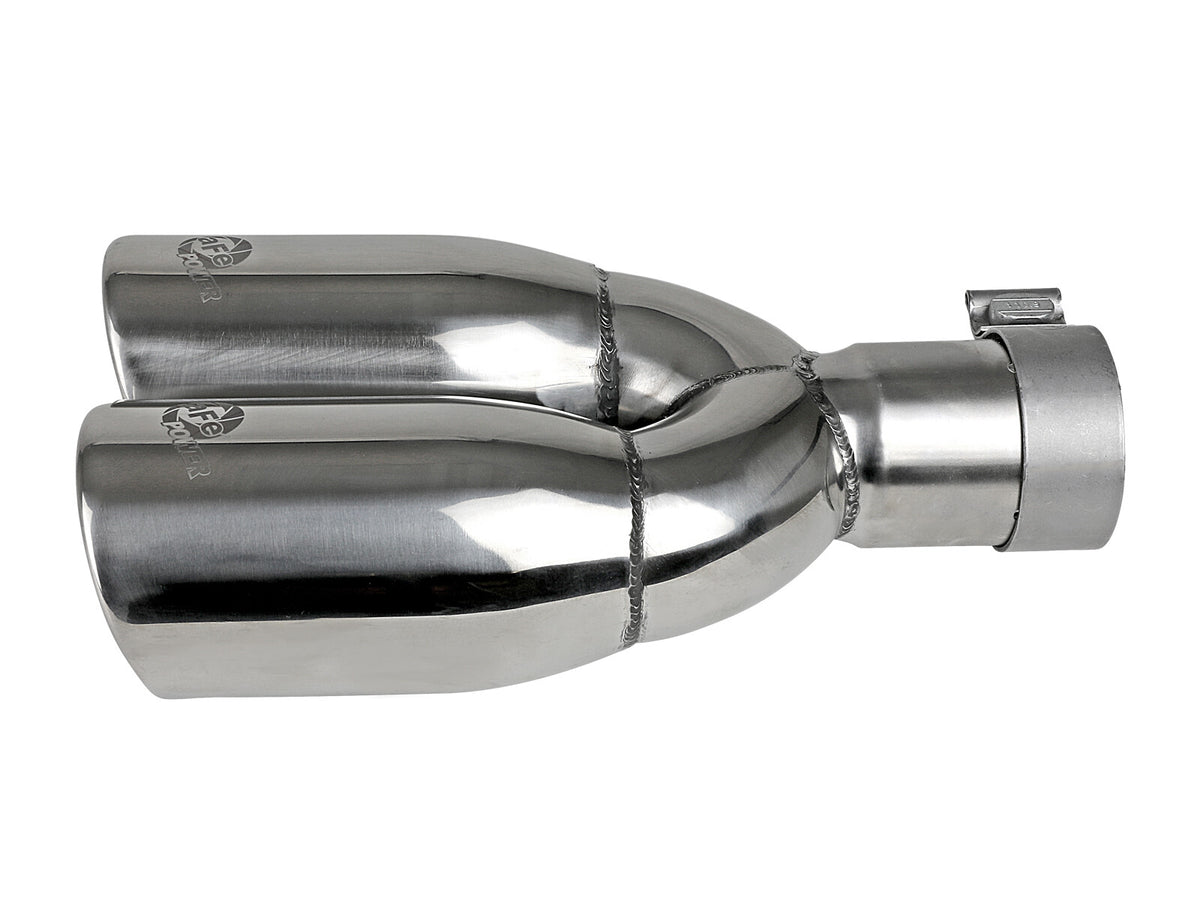 Mach Force-Xp 304 Stainless Steel Clamp-on Exhaust Tip Polished 2-1/2 Inch Inlet x 3-1/2 Inch Outlet X 12 Inch L aFe Power-1