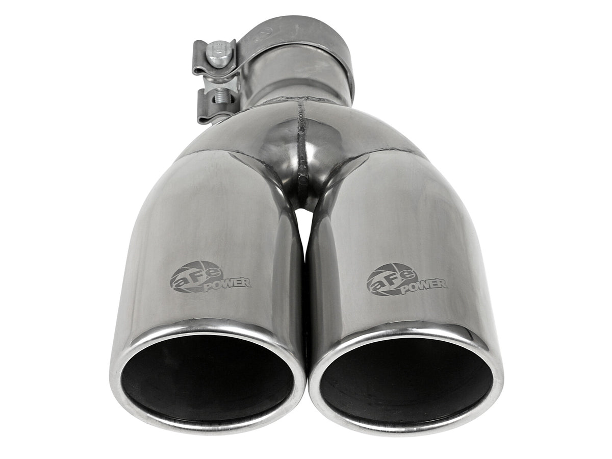 Mach Force-Xp 304 Stainless Steel Clamp-on Exhaust Tip Polished 2-1/2 Inch Inlet x 3-1/2 Inch Outlet X 12 Inch L aFe Power-2