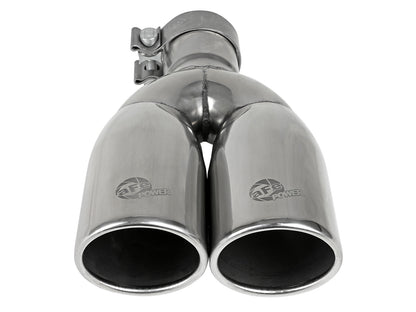 Mach Force-Xp 304 Stainless Steel Clamp-on Exhaust Tip Polished 2-1/2 Inch Inlet x 3-1/2 Inch Outlet X 12 Inch L aFe Power-2