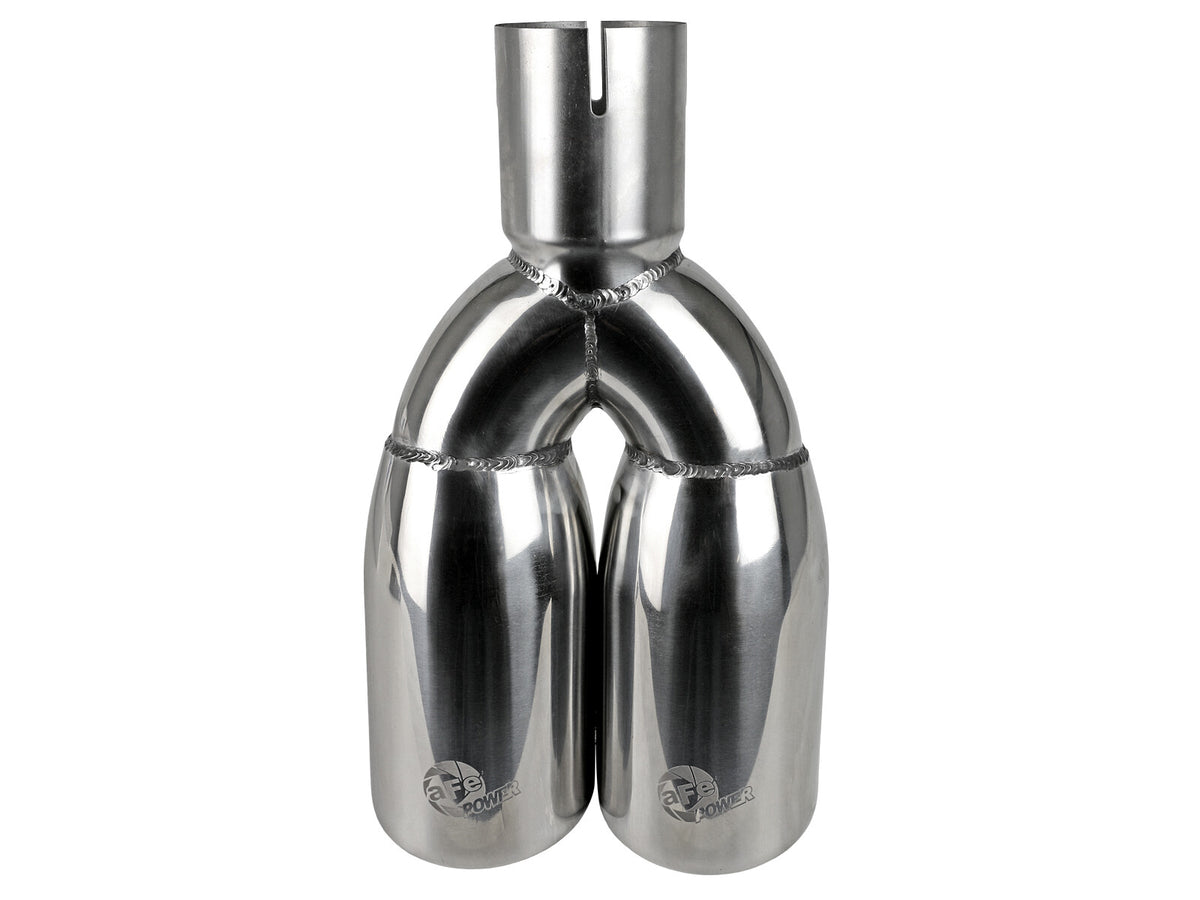 Mach Force-Xp 304 Stainless Steel Clamp-on Exhaust Tip Polished 2-1/2 Inch Inlet x 3-1/2 Inch Outlet X 12 Inch L aFe Power-3