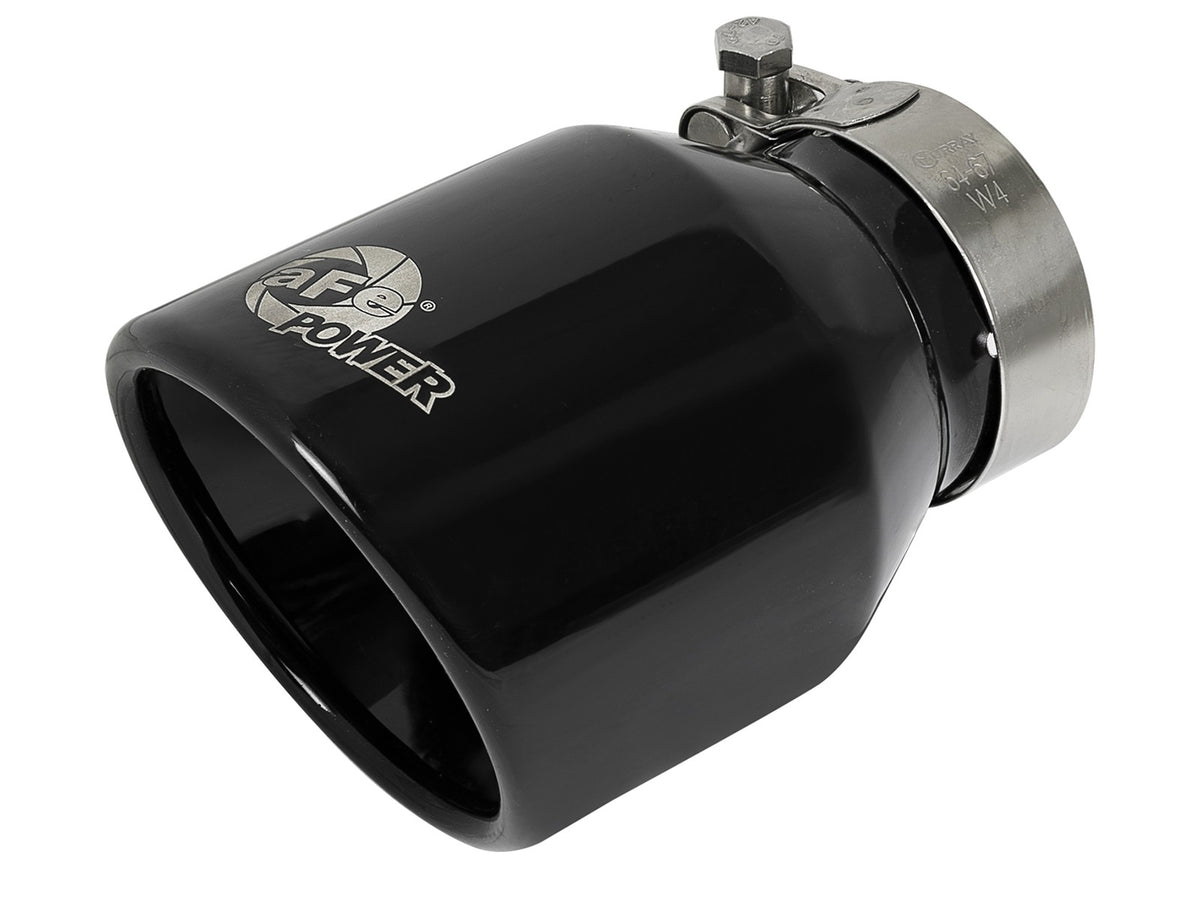 Mach Force-Xp 409 Stainless Steel Clamp-on Exhaust Tip Black 2-1/2 Inch Inlet x 4 Inch Outlet x 6 Inch L aFe Power