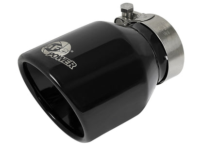 Mach Force-Xp 409 Stainless Steel Clamp-on Exhaust Tip Black 2-1/2 Inch Inlet x 4 Inch Outlet x 6 Inch L aFe Power