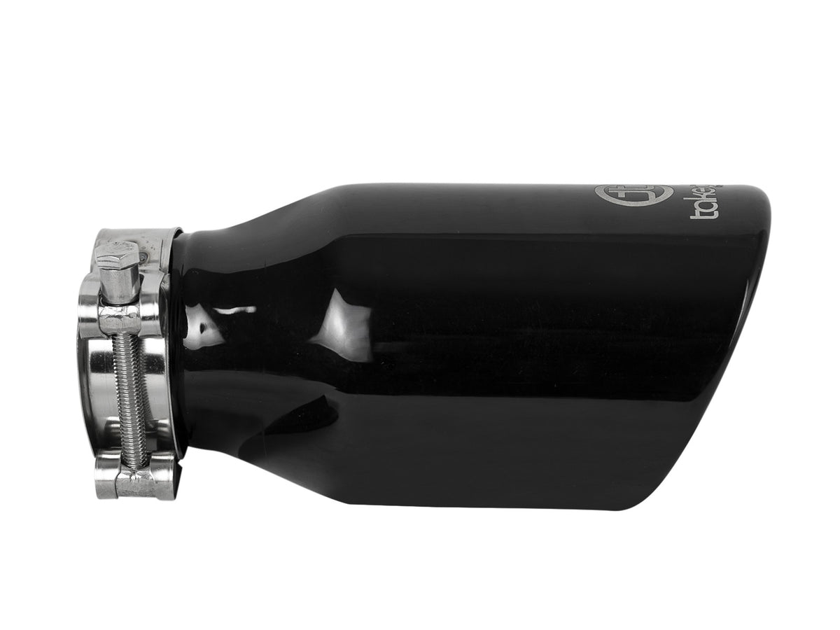 Takeda 409 Stainless Steel Clamp-on Exhaust Tip Black 2-1/2 Inch Inlet x 4 Inch Outlet x 8 Inch L aFe Power-1