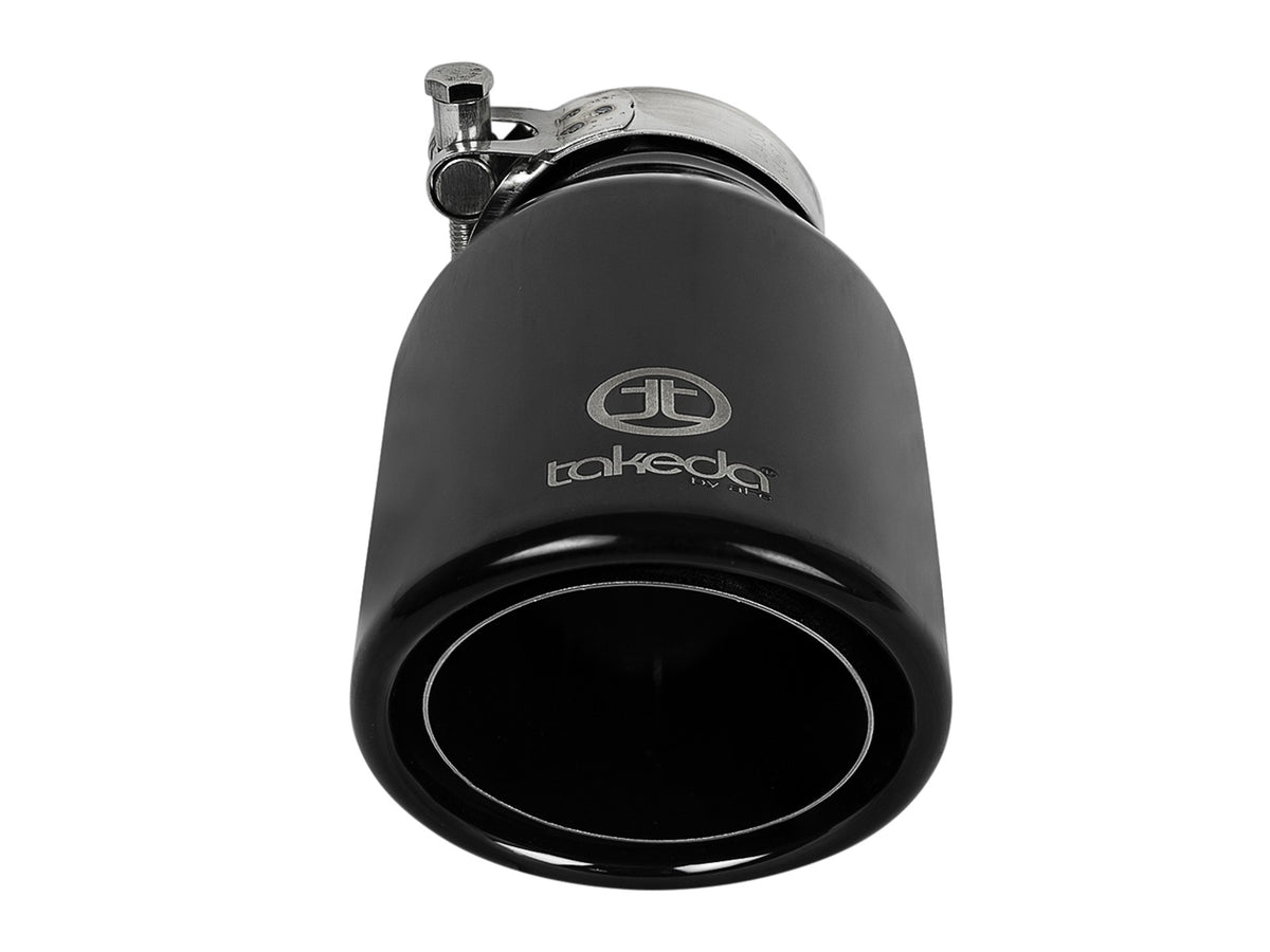 Takeda 409 Stainless Steel Clamp-on Exhaust Tip Black 2-1/2 Inch Inlet x 4 Inch Outlet x 8 Inch L aFe Power-2