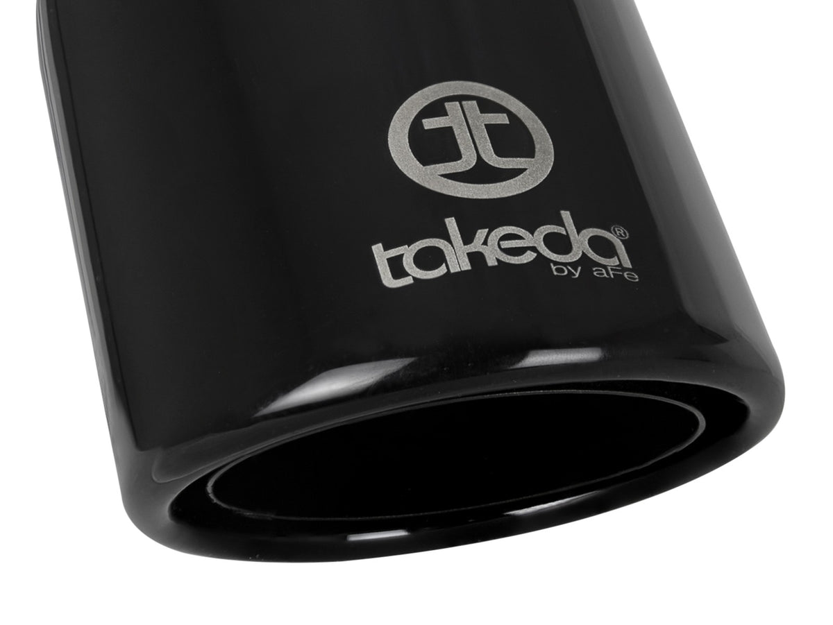 Takeda 409 Stainless Steel Clamp-on Exhaust Tip Black 2-1/2 Inch Inlet x 4 Inch Outlet x 8 Inch L aFe Power-4