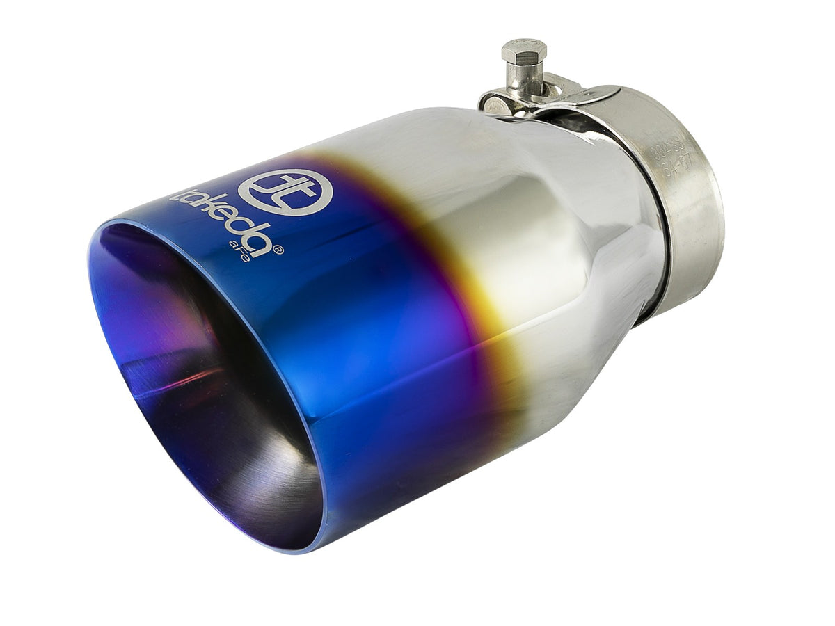 Takeda 304 Stainless Steel Clamp-on Exhaust Tip 2-1/2 Inch Inlet x 4 Inch Outlet aFe Power-5