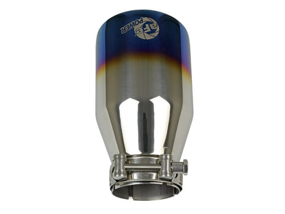 Mach Force-Xp 304 Stainless Steel Clamp-on Exhaust Tip Blue Flame 2-1/2 Inch Inlet x 4 Inch Outlet x 7 Inch L aFe Power-3