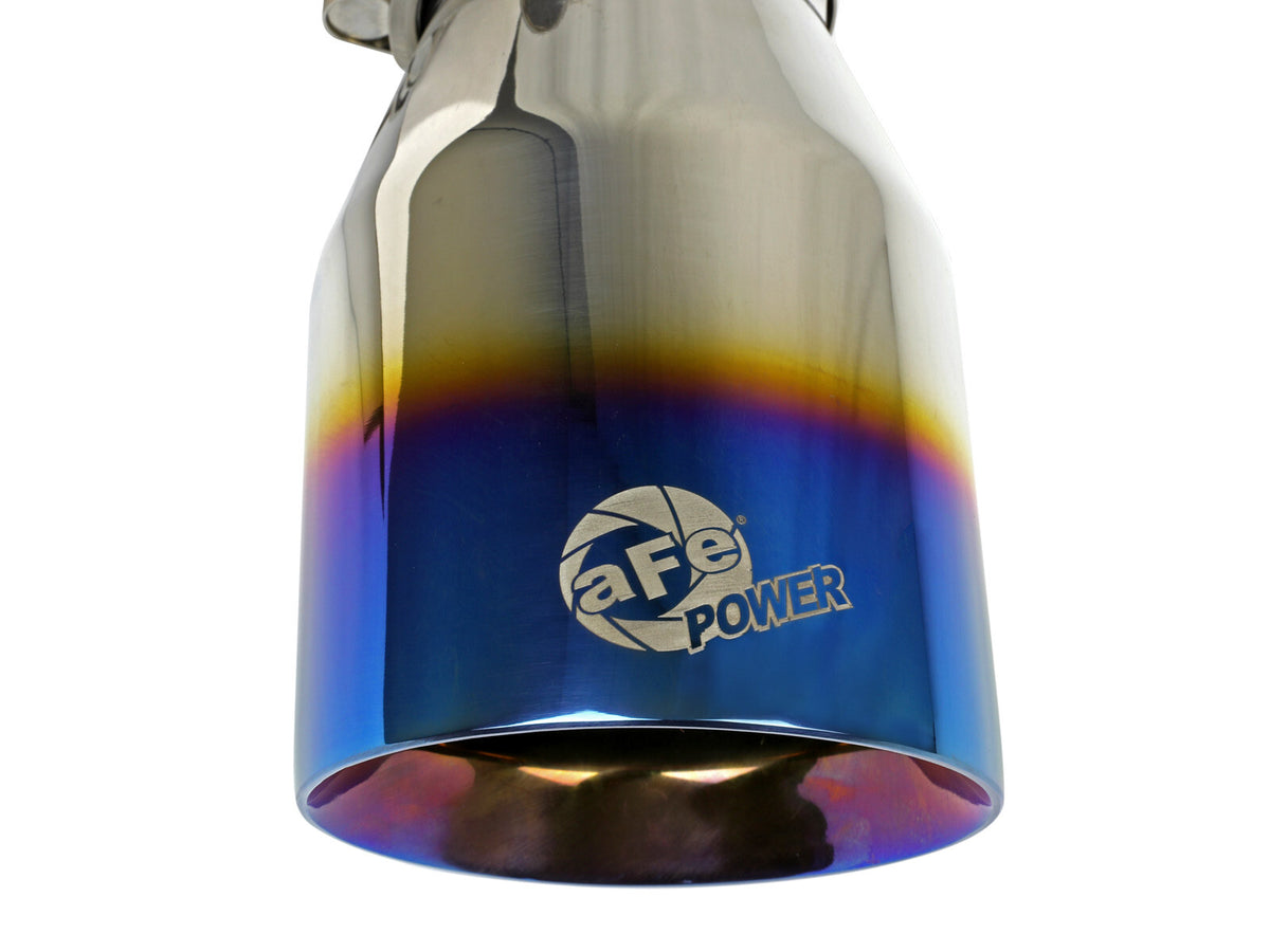 Mach Force-Xp 304 Stainless Steel Clamp-on Exhaust Tip Blue Flame 2-1/2 Inch Inlet x 4 Inch Outlet x 7 Inch L aFe Power-4
