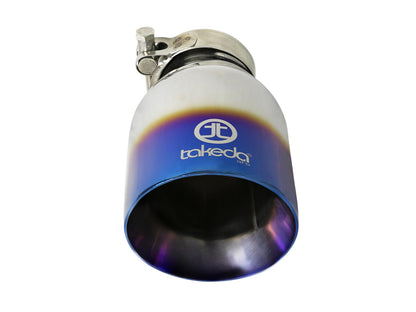 Takeda 304 Stainless Steel Clamp-on Exhaust Tip 2-1/2 Inch Inlet x 4 Inch Outlet aFe Power-7