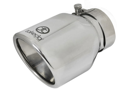 Takeda 304 Stainless Steel Clamp-on Exhaust Tip Polished 2-1/2 Inch Inlet x 4 Inch Outlet aFe Power-5