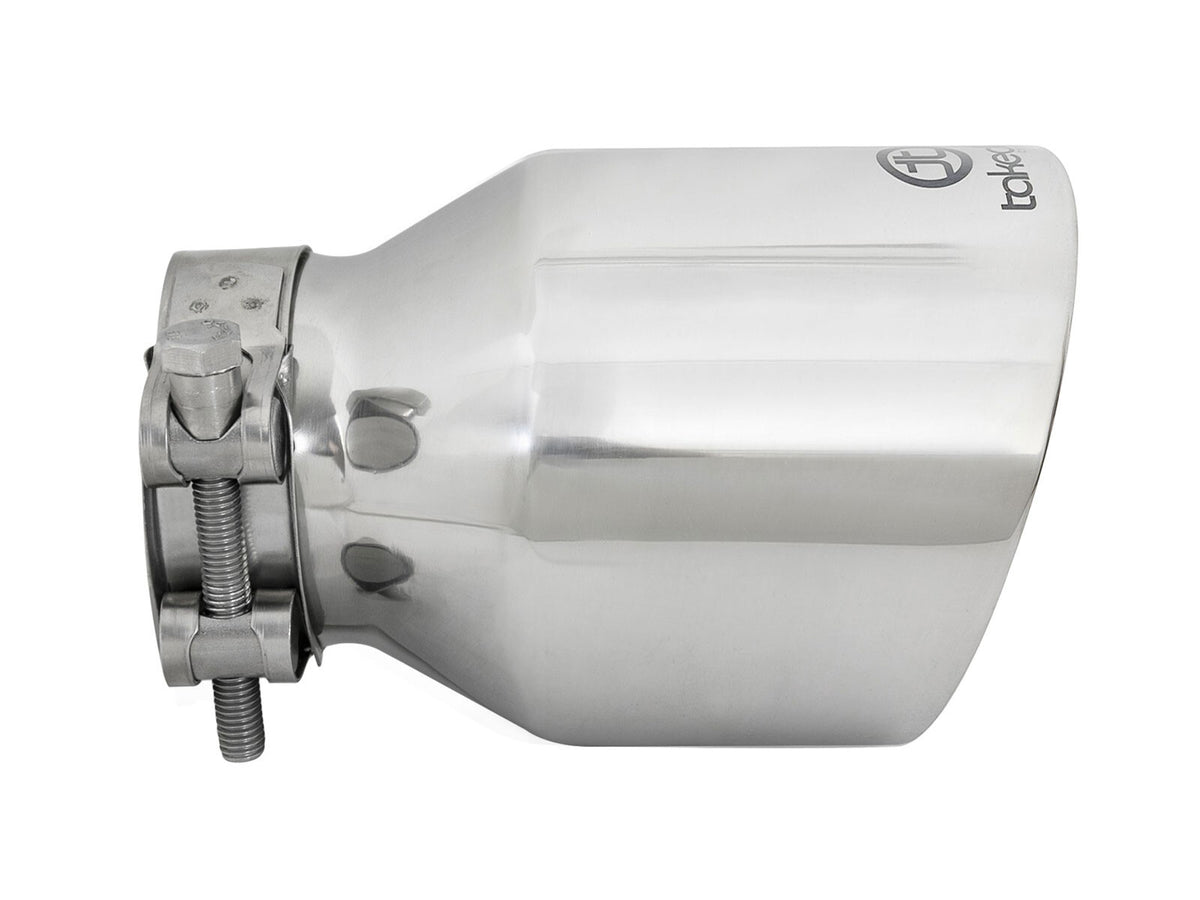 Takeda 304 Stainless Steel Clamp-on Exhaust Tip Polished 2-1/2 Inch Inlet x 4 Inch Outlet aFe Power-6