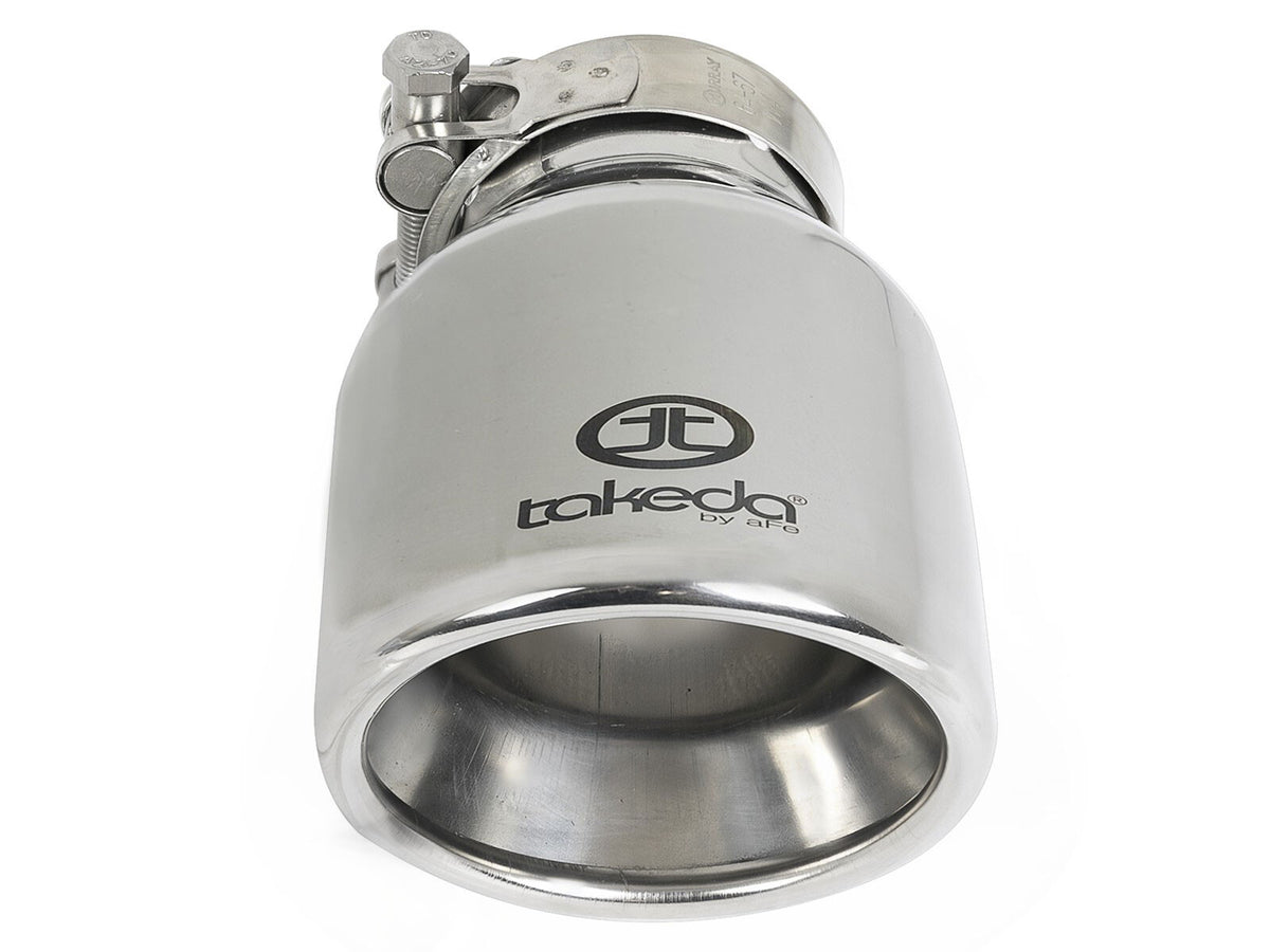 Takeda 304 Stainless Steel Clamp-on Exhaust Tip Polished 2-1/2 Inch Inlet x 4 Inch Outlet aFe Power-7