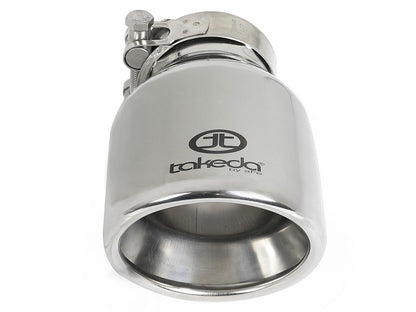 Takeda 304 Stainless Steel Clamp-on Exhaust Tip Polished 2-1/2 Inch Inlet x 4 Inch Outlet aFe Power-7