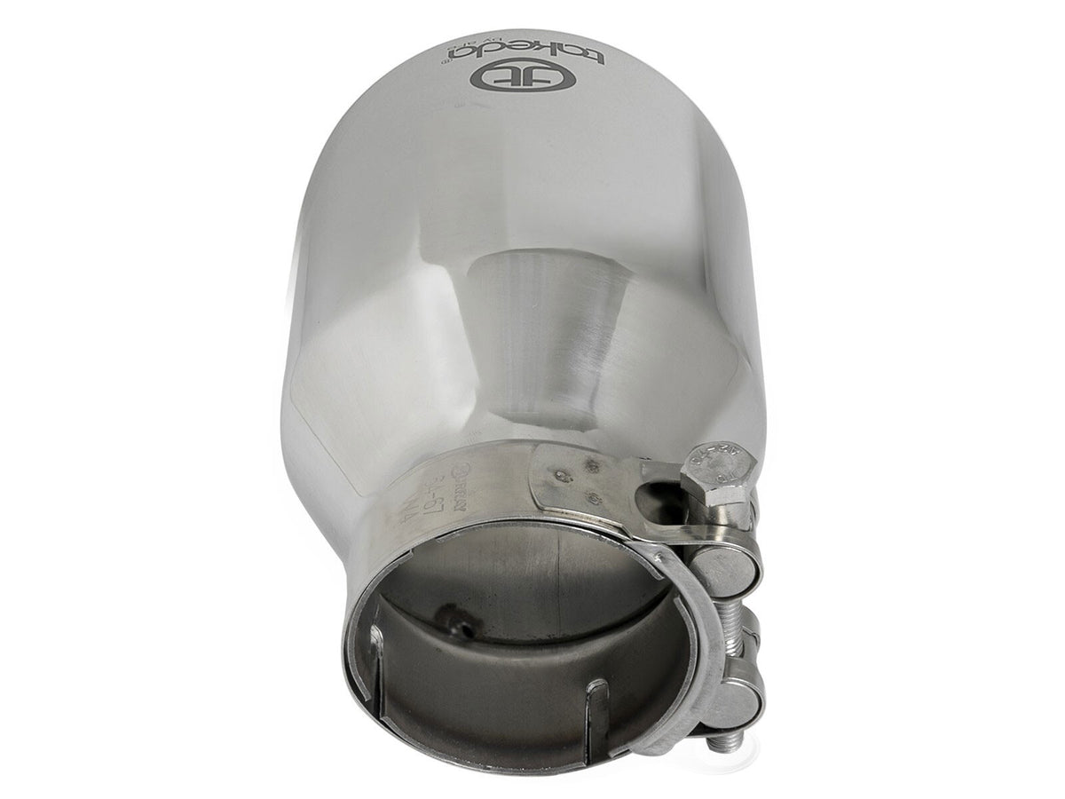 Takeda 304 Stainless Steel Clamp-on Exhaust Tip Polished 2-1/2 Inch Inlet x 4 Inch Outlet aFe Power-8