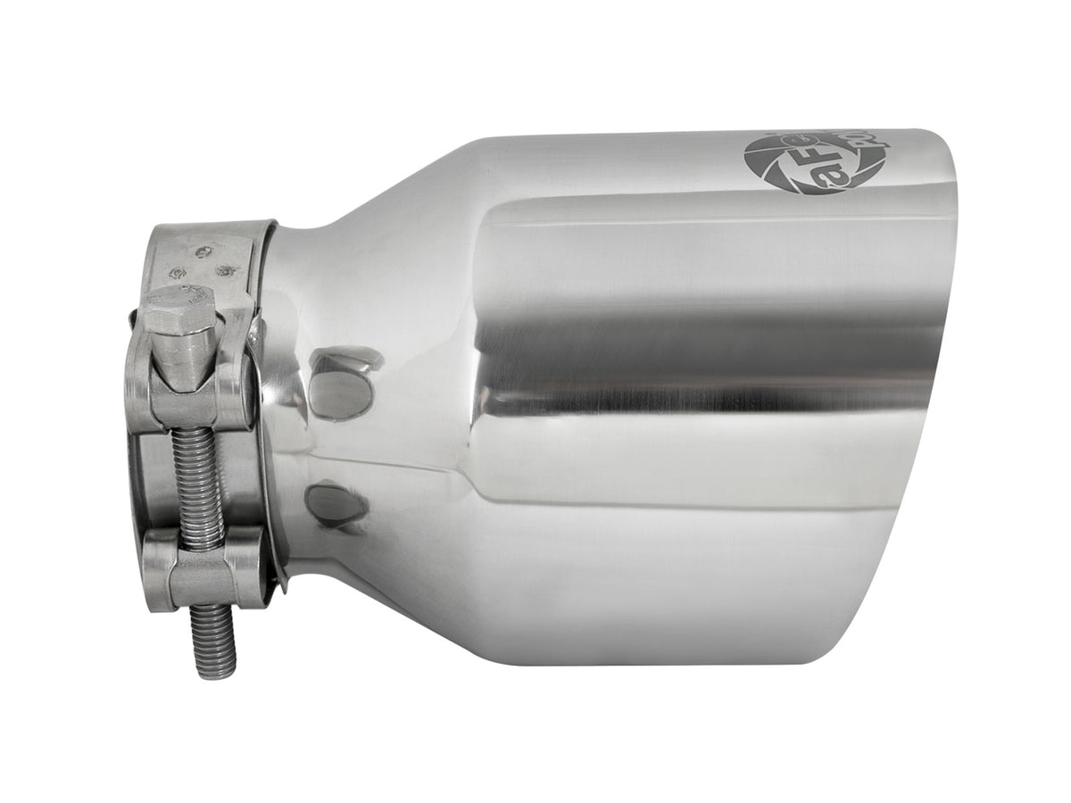 Mach Force-Xp 304 Stainless Steel Clamp-on Exhaust Tip Polished 2-1/2 Inch Inlet x 4 Inch Outlet x 6 Inch L aFe Power-1