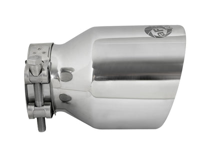 Mach Force-Xp 304 Stainless Steel Clamp-on Exhaust Tip Polished 2-1/2 Inch Inlet x 4 Inch Outlet x 6 Inch L aFe Power-1