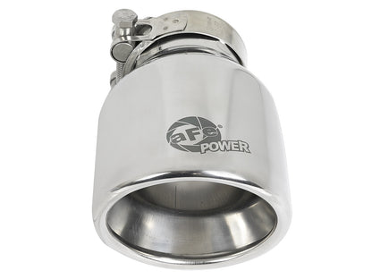 Mach Force-Xp 304 Stainless Steel Clamp-on Exhaust Tip Polished 2-1/2 Inch Inlet x 4 Inch Outlet x 6 Inch L aFe Power-2