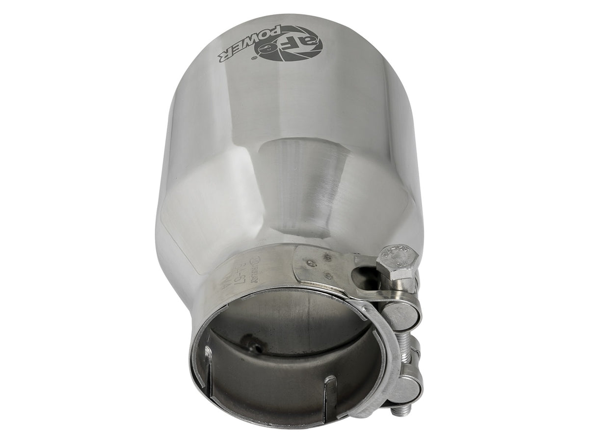 Mach Force-Xp 304 Stainless Steel Clamp-on Exhaust Tip Polished 2-1/2 Inch Inlet x 4 Inch Outlet x 6 Inch L aFe Power-3