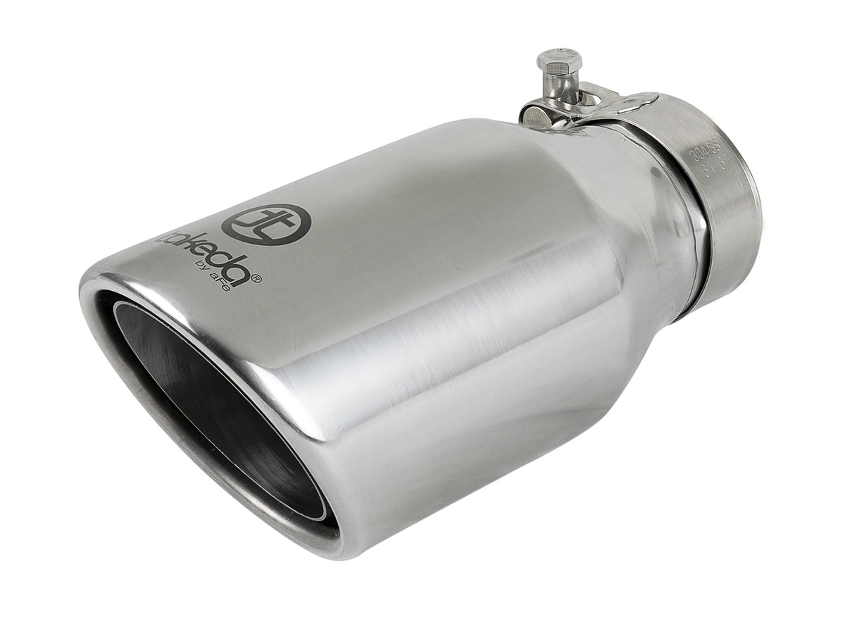 Takeda 304 Stainless Steel Clamp-on Exhaust Tip Polished 2-1/2 Inch Inlet x 4 Inch Outlet aFe Power