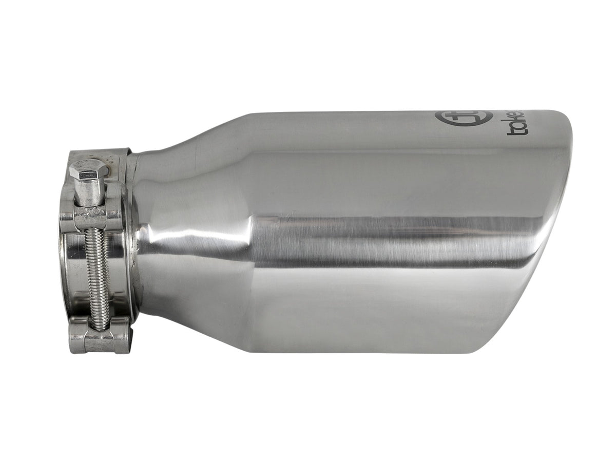 Takeda 304 Stainless Steel Clamp-on Exhaust Tip Polished 2-1/2 Inch Inlet x 4 Inch Outlet aFe Power-1
