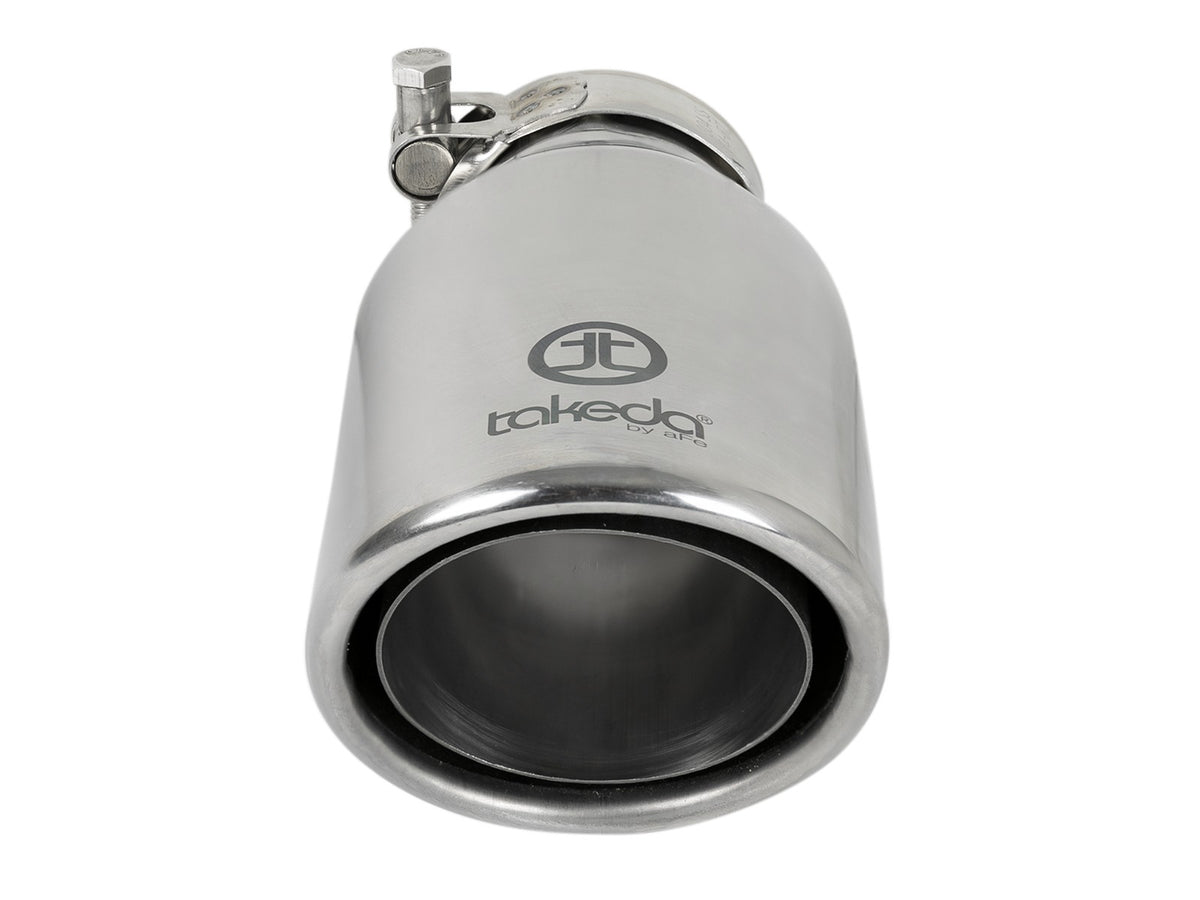 Takeda 304 Stainless Steel Clamp-on Exhaust Tip Polished 2-1/2 Inch Inlet x 4 Inch Outlet aFe Power-2