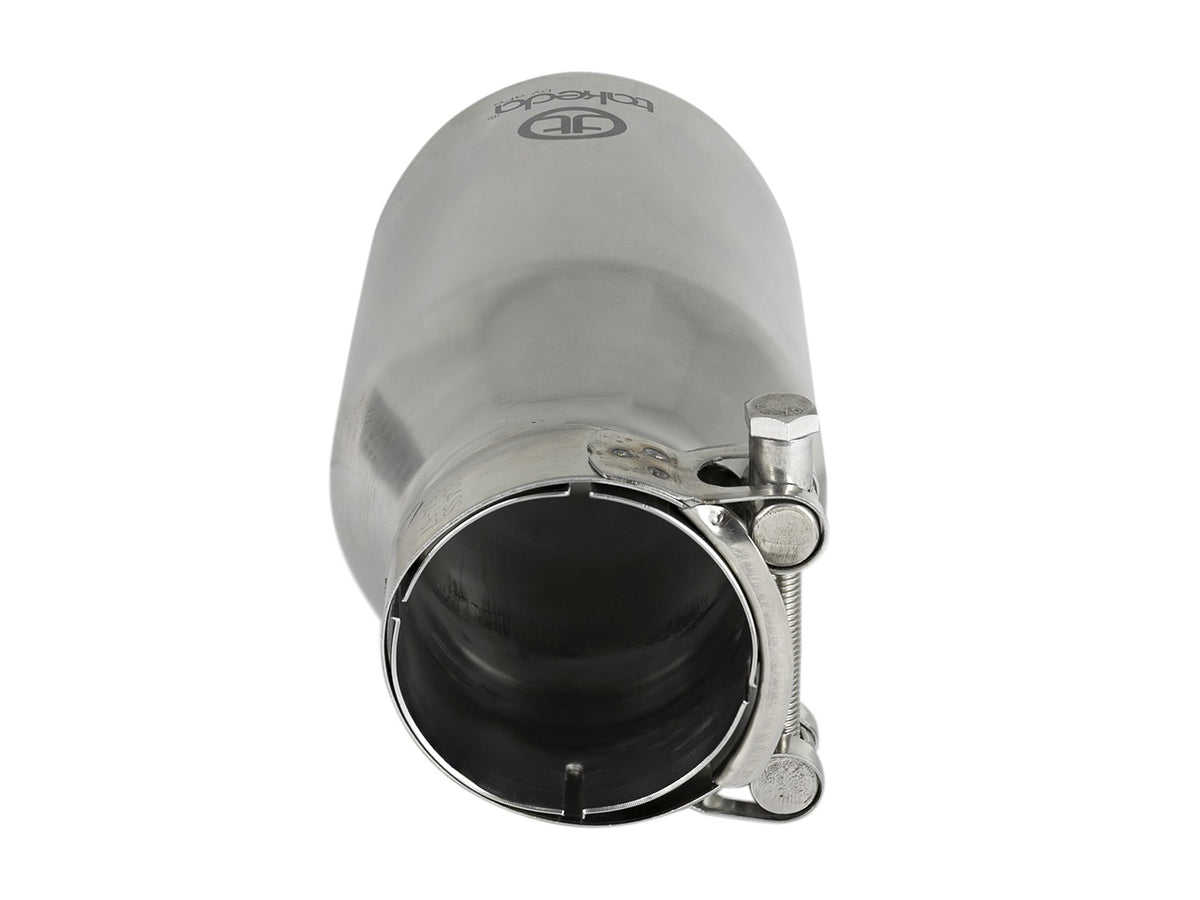 Takeda 304 Stainless Steel Clamp-on Exhaust Tip Polished 2-1/2 Inch Inlet x 4 Inch Outlet aFe Power-3