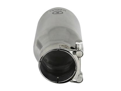 Takeda 304 Stainless Steel Clamp-on Exhaust Tip Polished 2-1/2 Inch Inlet x 4 Inch Outlet aFe Power-3
