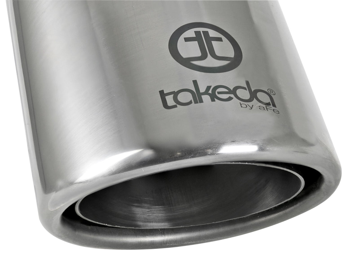 Takeda 304 Stainless Steel Clamp-on Exhaust Tip Polished 2-1/2 Inch Inlet x 4 Inch Outlet aFe Power-4