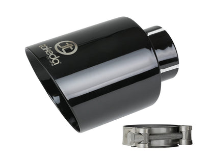 Takeda 409 Stainless Steel Clamp-on Exhaust Tip Black 2-1/2 Inch Inlet x 4-1/2 Inch Outlet x 7 Inch L aFe Power