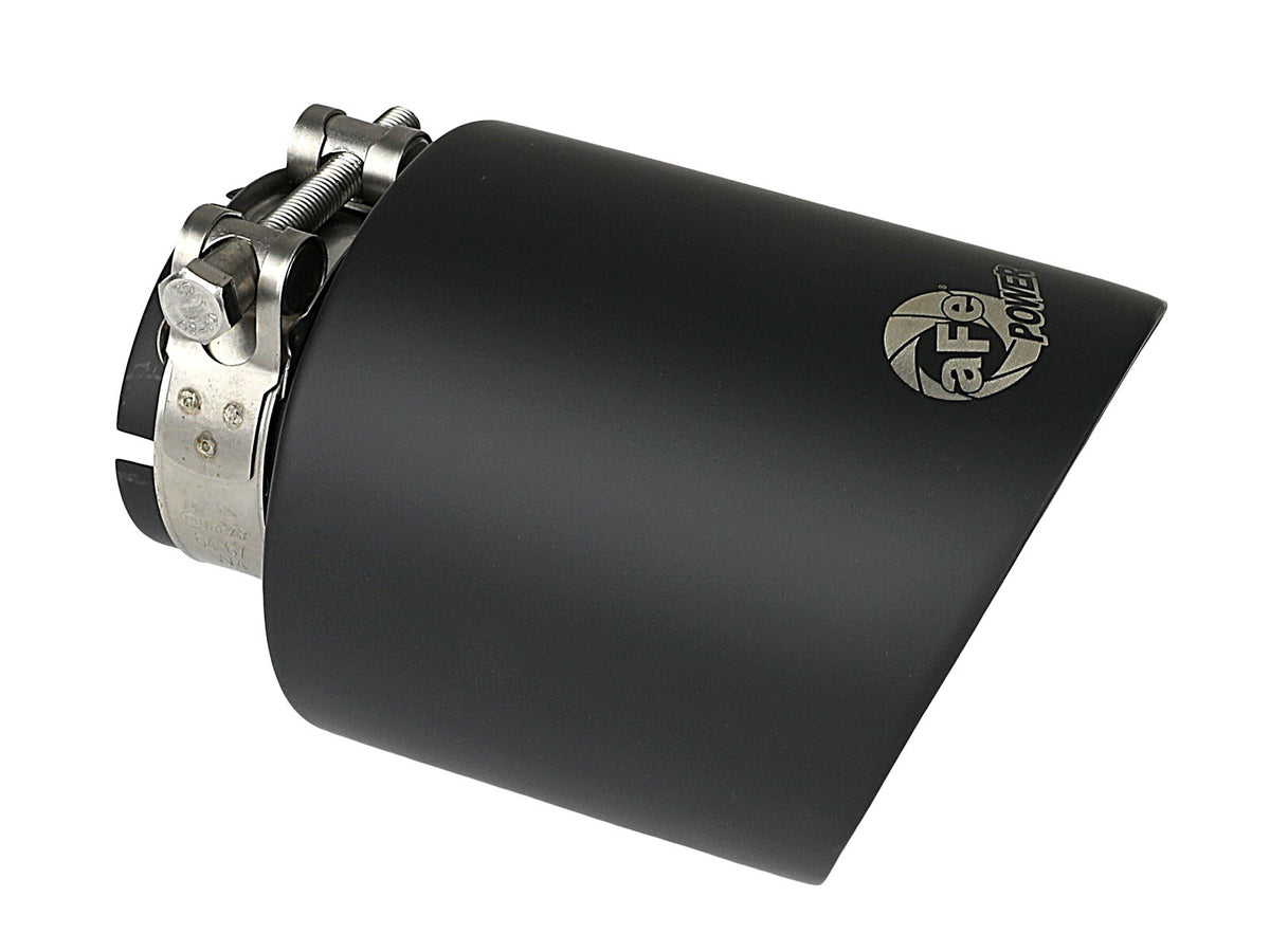 Mach Force-Xp 304 Stainless Steel Clamp-on Exhaust Tip Black Velvet 2-1/2 Inch Inlet x 4-1/2 Inch Outlet x 7 Inch L aFe Power