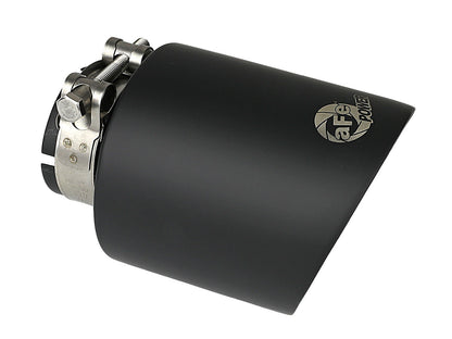 Mach Force-Xp 304 Stainless Steel Clamp-on Exhaust Tip Black Velvet 2-1/2 Inch Inlet x 4-1/2 Inch Outlet x 7 Inch L aFe Power