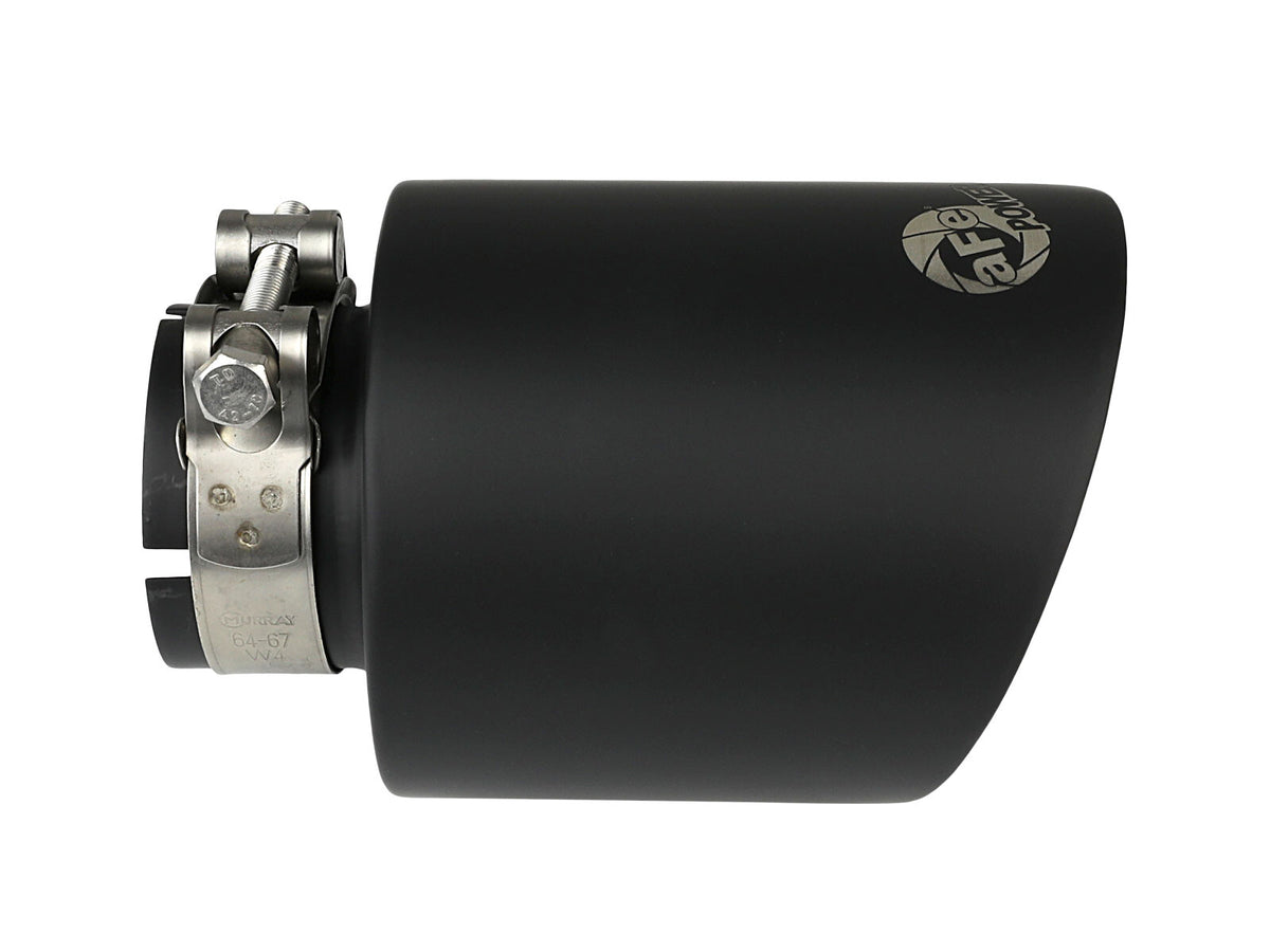 Mach Force-Xp 304 Stainless Steel Clamp-on Exhaust Tip Black Velvet 2-1/2 Inch Inlet x 4-1/2 Inch Outlet x 7 Inch L aFe Power-1