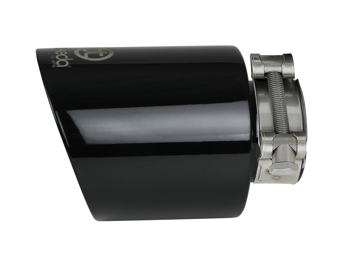 Takeda 409 Stainless Steel Clamp-on Exhaust Tip Black 2-1/2 Inch Inlet x 4-1/2 Inch Outlet x 7 Inch L aFe Power-1