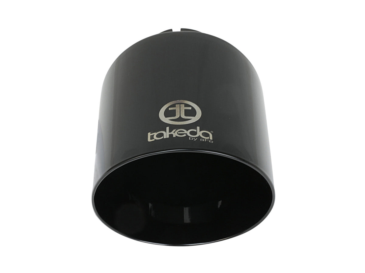 Takeda 409 Stainless Steel Clamp-on Exhaust Tip Black 2-1/2 Inch Inlet x 4-1/2 Inch Outlet x 7 Inch L aFe Power-3