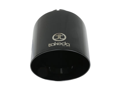Takeda 409 Stainless Steel Clamp-on Exhaust Tip Black 2-1/2 Inch Inlet x 4-1/2 Inch Outlet x 7 Inch L aFe Power-3