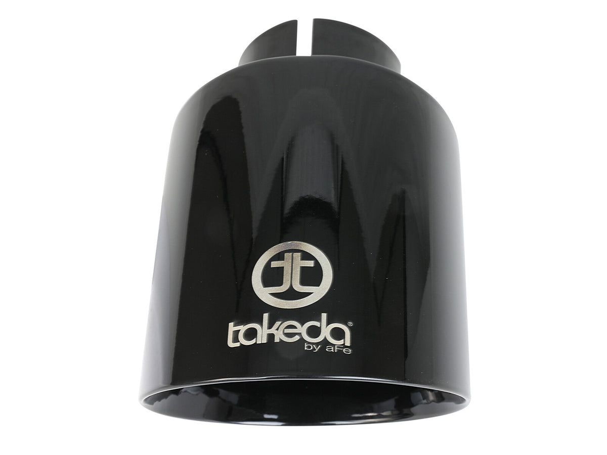 Takeda 409 Stainless Steel Clamp-on Exhaust Tip Black 2-1/2 Inch Inlet x 4-1/2 Inch Outlet x 7 Inch L aFe Power-4