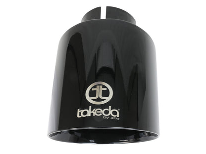 Takeda 409 Stainless Steel Clamp-on Exhaust Tip Black 2-1/2 Inch Inlet x 4-1/2 Inch Outlet x 7 Inch L aFe Power-4