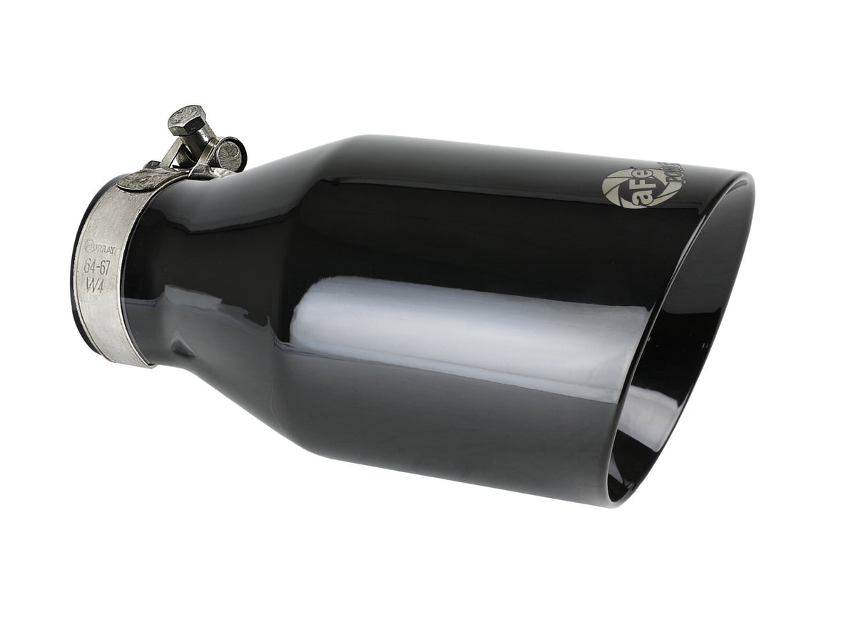 Mach Force-Xp 409 Stainless Steel Clamp-on Exhaust Tip Black 2-1/2 Inch Inlet x 4-1/2 Inch Outlet x 9 Inch L aFe Power