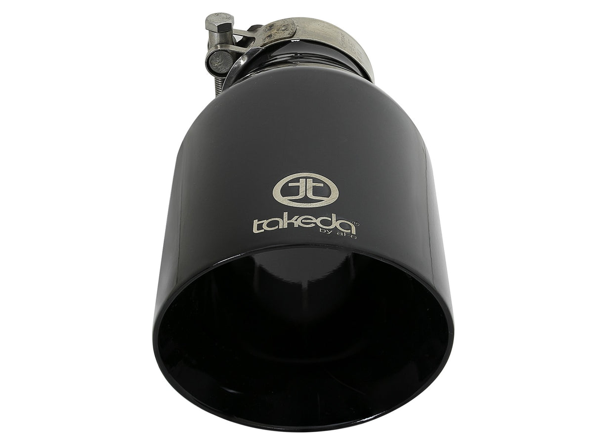 Takeda 409 Stainless Steel Clamp-on Exhaust Tip Black 2-1/2 Inch Inlet x 4-1/2 Inch Outlet x 9 Inch L aFe Power-2