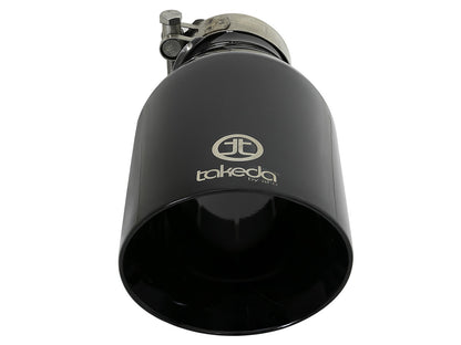 Takeda 409 Stainless Steel Clamp-on Exhaust Tip Black 2-1/2 Inch Inlet x 4-1/2 Inch Outlet x 9 Inch L aFe Power-2